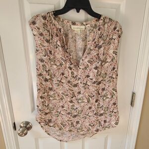 H&M Blush Multicolor Paisley Blouse Size 6